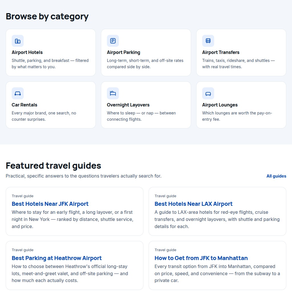 Desktop homepage layout