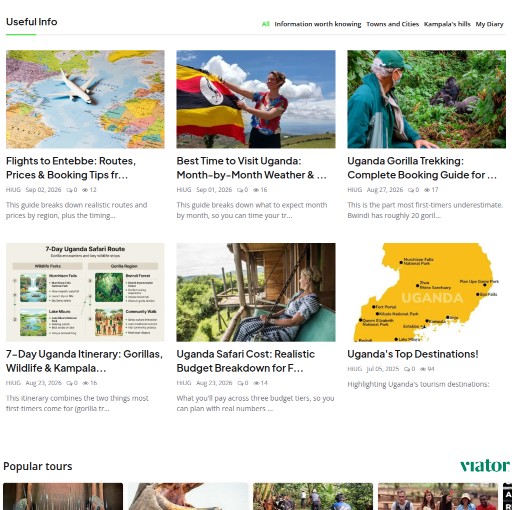Homepage on desktop