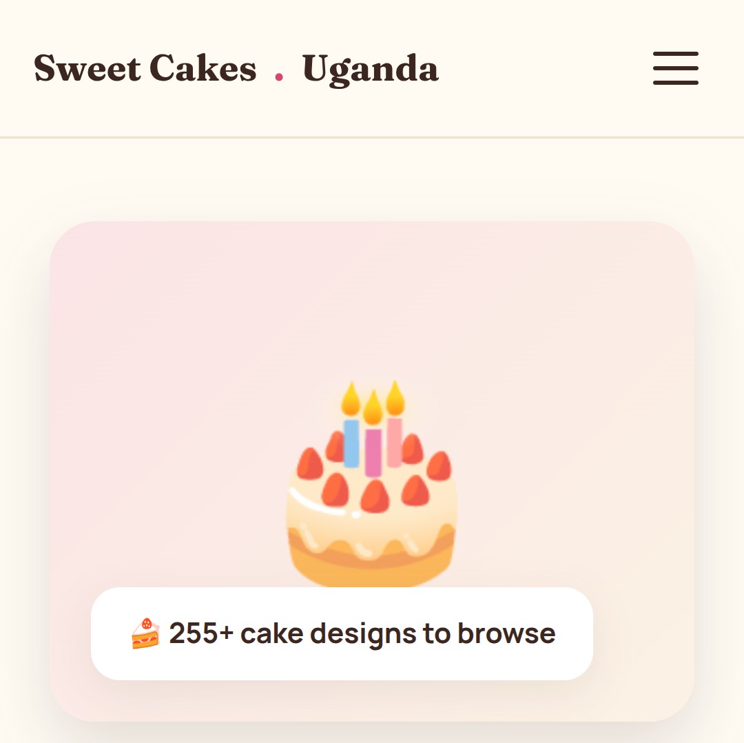Homepage on mobile