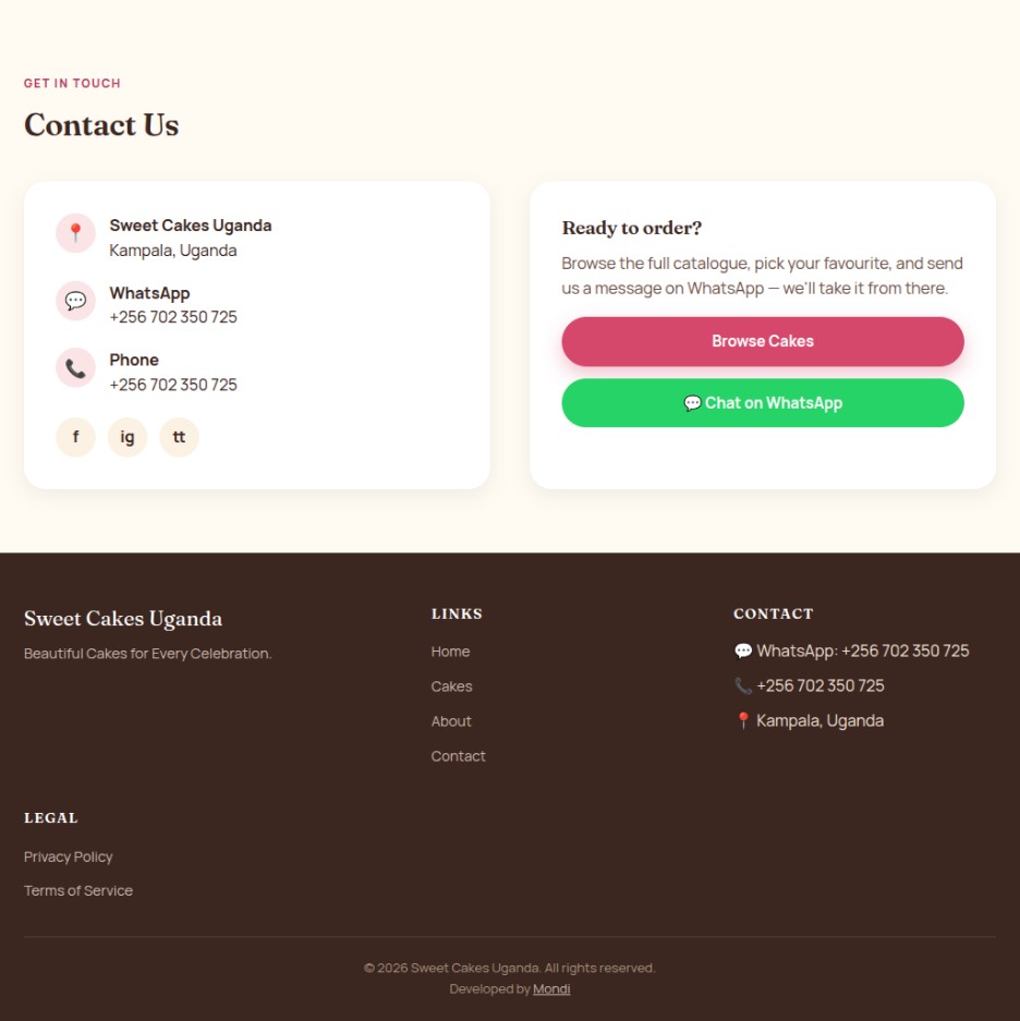 Footer section
